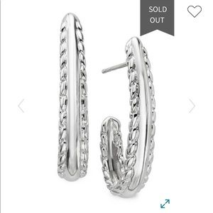 Nambe Sterling Silver Braided Open Loop Earrings